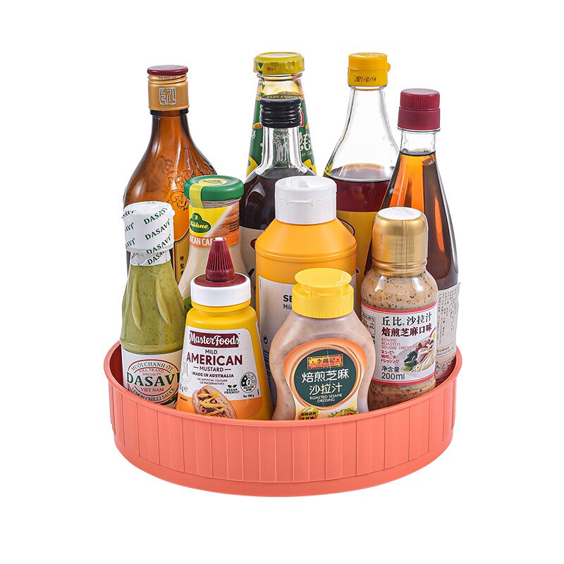 Lazy SusanTurntable Plastic Spinner for Kitchen Cabinet 360 Rotating Spice Rack Cosmetic Makeup Snack Organizers Table Fridge: Light Green