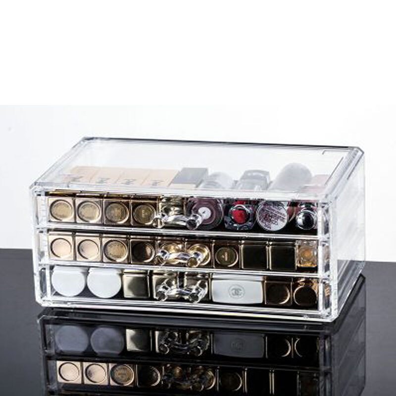 Drawer Makeup Organizer Cosmetics Storage Box Organizador Maquillaje Transparent Plastic Box Lipstick Jewelry Display Stand: E