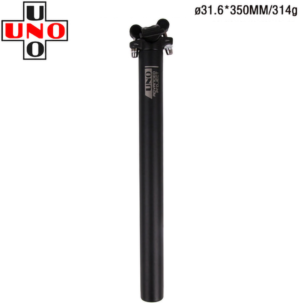 UNO aluminiowa górska droga rowerowa sztyca 25.4/27.2/28.6/30.9/31.6*350/400MM siodełko rowerowe Post Tube akcesoria rowerowe: 31.6x350mm  black