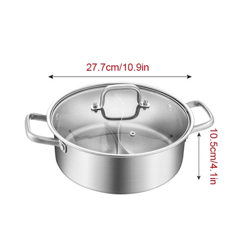 304 Stainless Steel Twin Divided Pot Cooking Soup Pot Kitchen Utensils Single-Layer Compatible Soup Stock Pots Home Tools