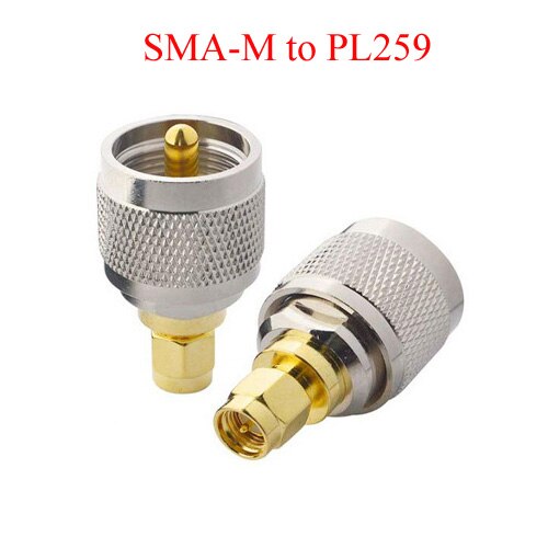 Adaptador RF UHF-SMA SMA hembra macho a UHF macho, conector PL259 SO239, adaptador Coaxial: SMA-M to PL259