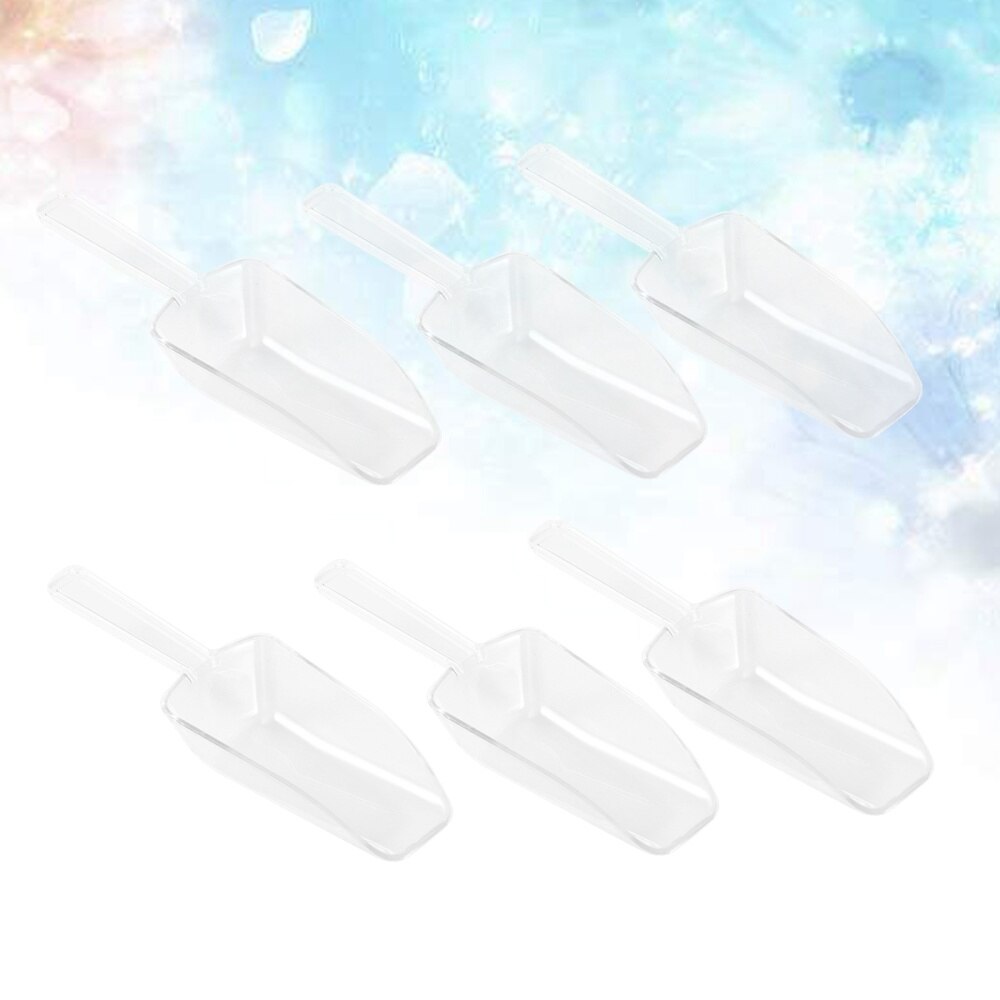 5pcs Mini Clear Plastic Ice Scoop Scoopers for Weddings Candy Dessert Buffet Ice Cream Protein Powder