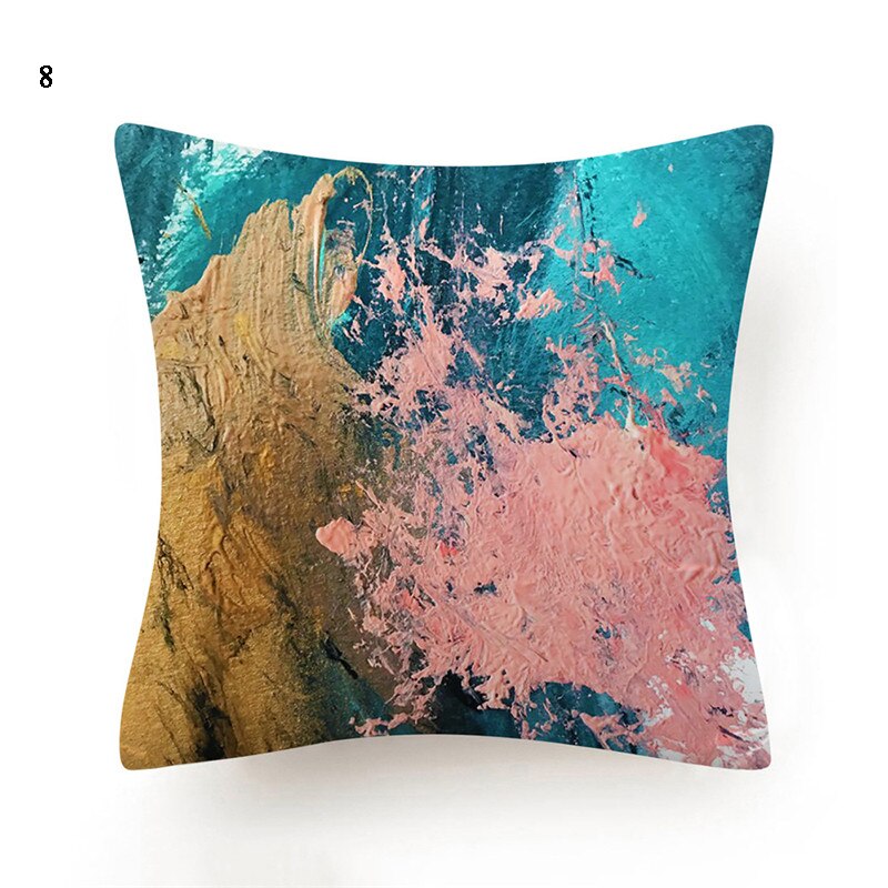 Gouden marmeren print kunst kussenhoes marineblauwe kussensloop voor bank retro marmer geometrische zee oceaan turquoise sierkussen: 8