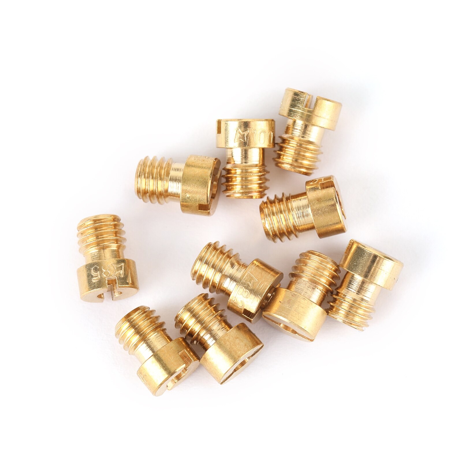 Artudatech 10/Set Ronde Hoofd Belangrijkste Jet 4 Mm Voor GY6 50cc 139QMB Scooter Bromfiets Keihin Carb 82-105