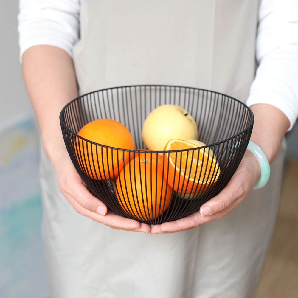 nordisch Minimalistischen Obst Korb Metall Draht Container Küche Ablauf Gestell Lagerung Platte Organizer für Wein Glas Gemüse Snack