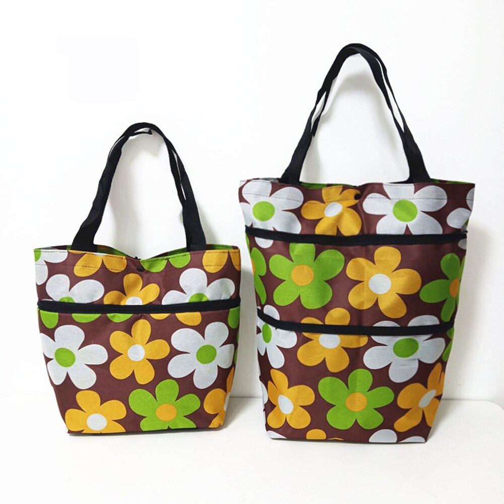 Foldable Shopping Pull Cart Trolley With Wheels Shopping Bags Reusable Grocery Food Vegetables Eco Large Waterproof Storage Bag: Style 2 F