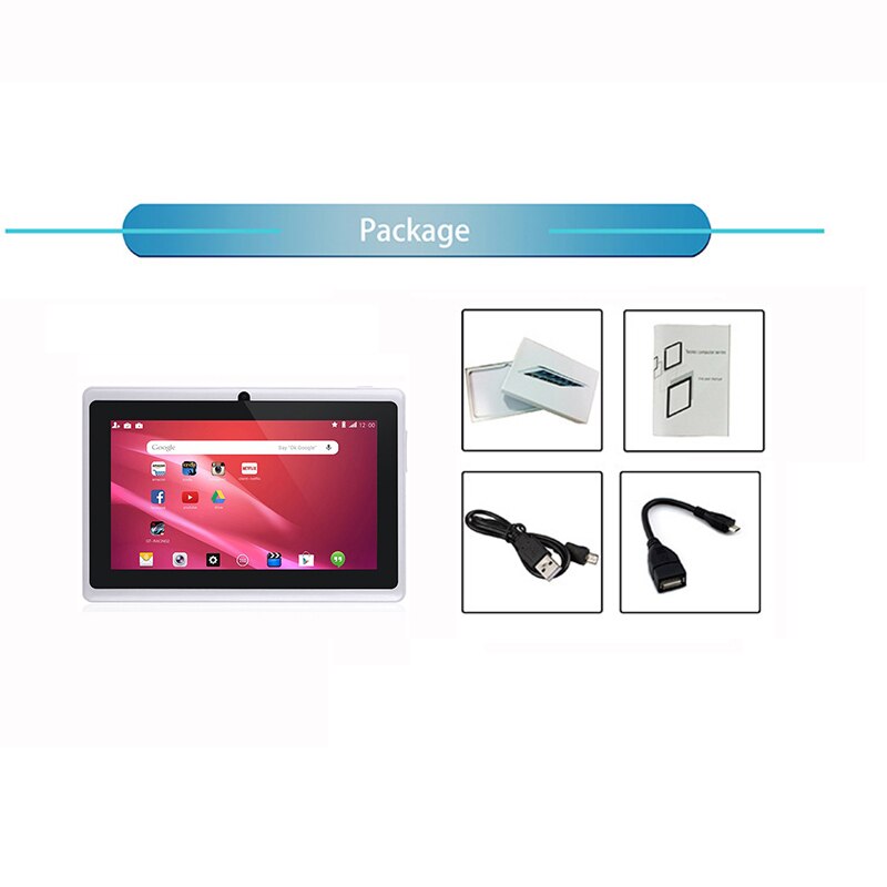 7 Inch Kids Tablet Android Quad Core Dual Camera Wifi Onderwijs Game Voor Jongens Meisjes