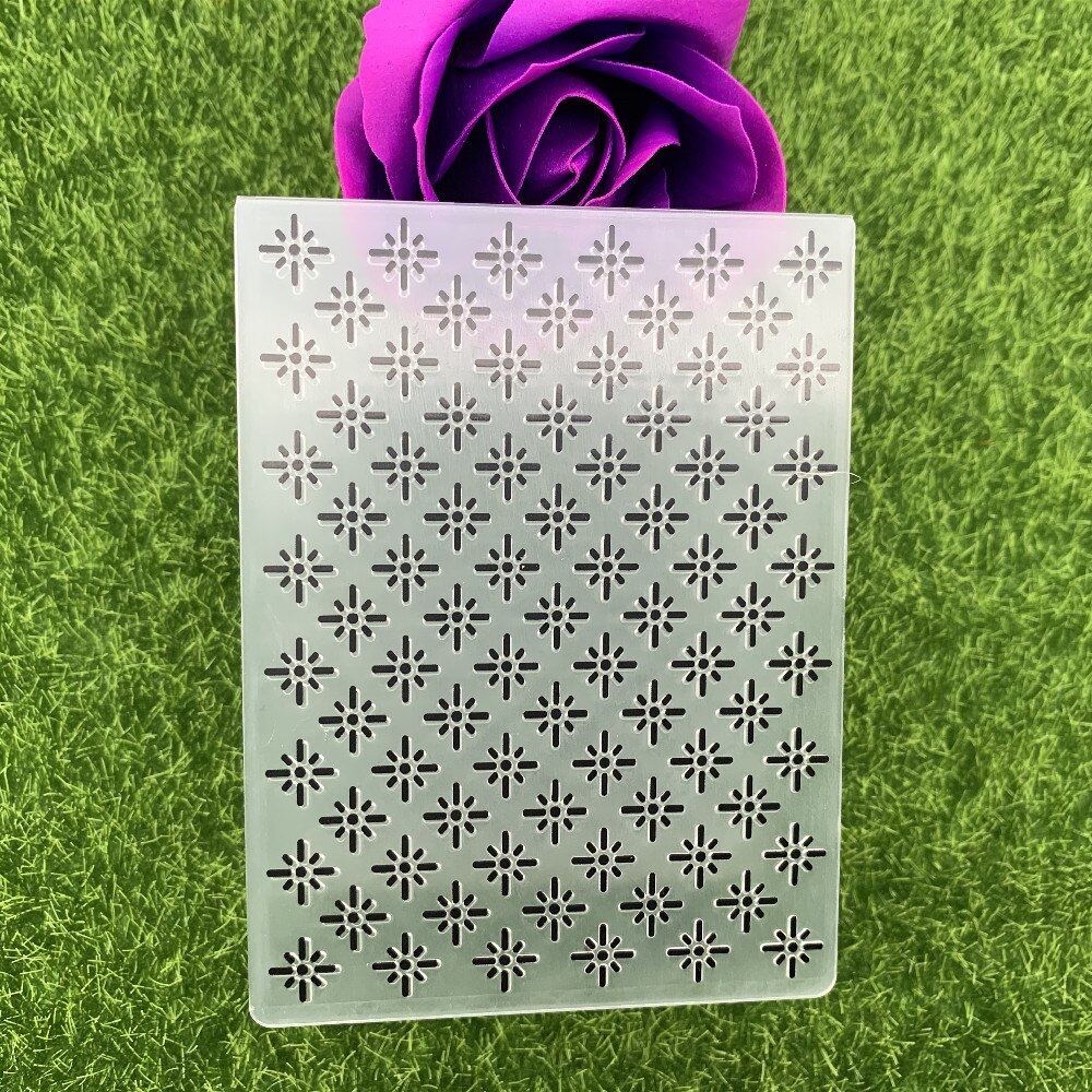 Shiny Star Flower Honeycomb geometric Plastic Embossing Folder For Scrapbook DIY Album Card Tool Plastic Template