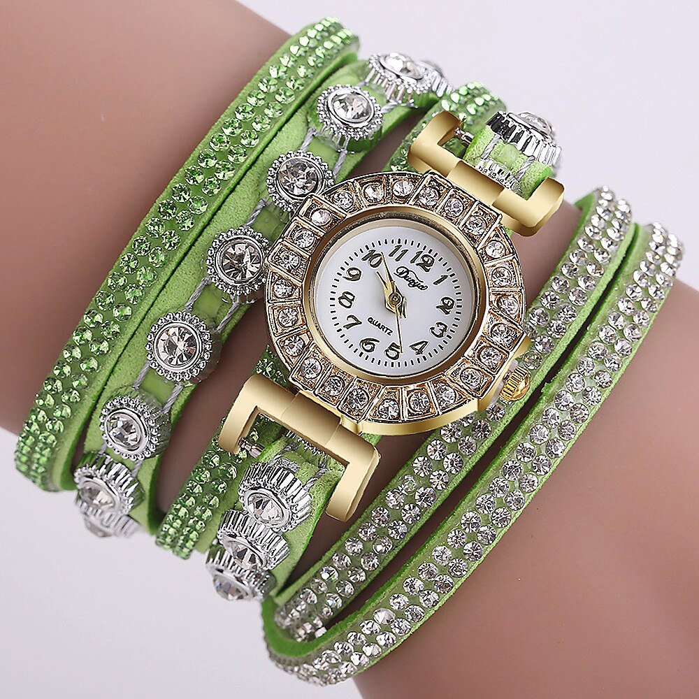 Women Casual Analog Quartz Women Rhinestone Watch Bracelet Watch DP & #D: B