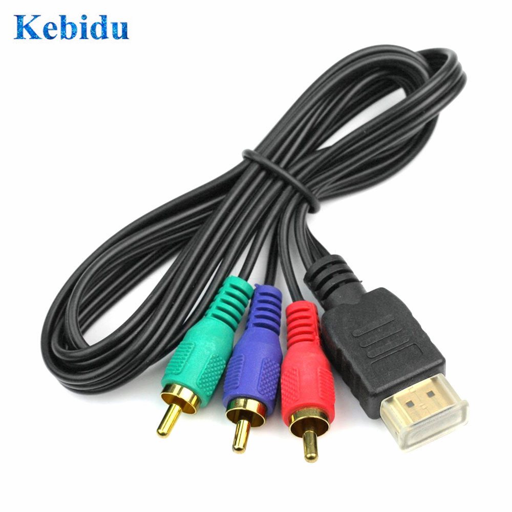 KEBIDU 1m HDMI-compatible To RCA Video Audio Cable 1080P 3RCA 3 AV Cord Converter Adapter For HDTV TV Set-Box DV DVD Laptop