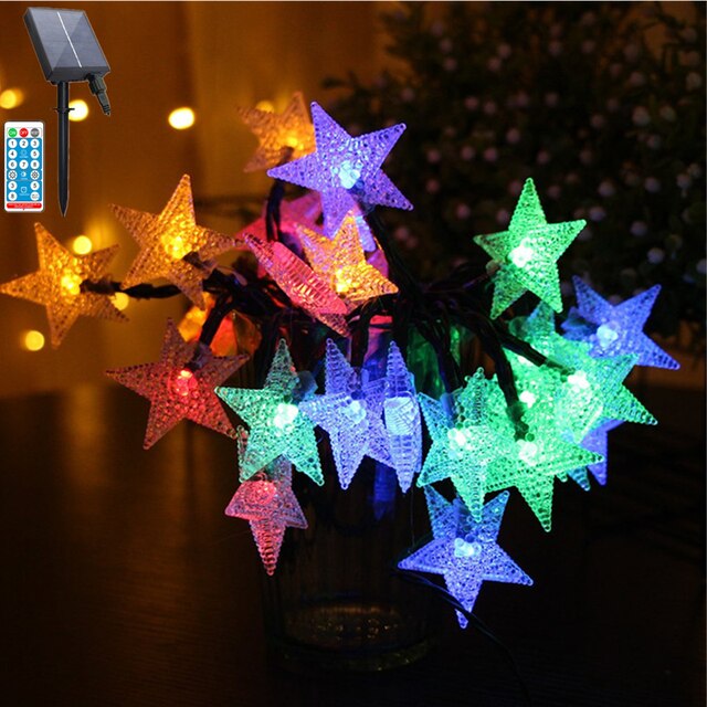remote control peach blossom solar string lights outdoor fairy light for christmas wedding party decoration with solar panel: multicolour / 22m 200led
