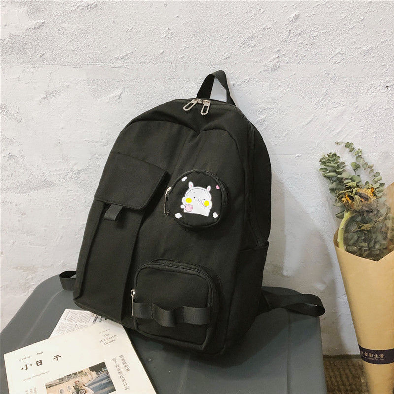 Nette Schule Taschen für Teenager Mädchen kleine Rucksack Frauen Tasche Schule Leichte Nylon Student Bookbags Weibliche Teen Schul Neue: Black