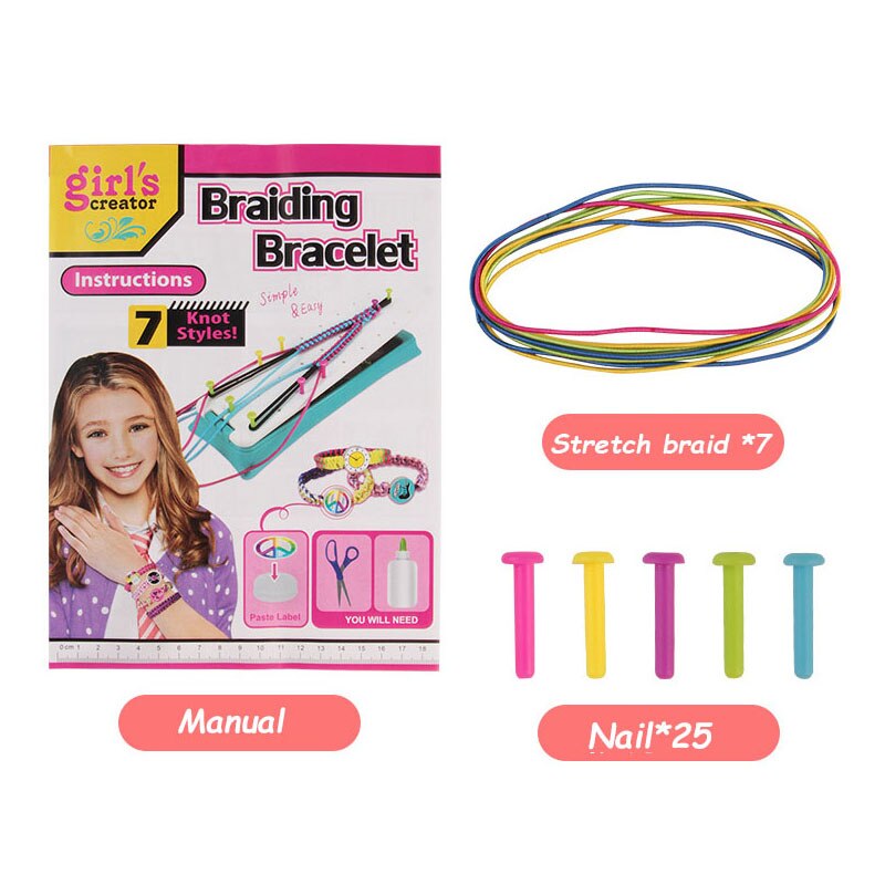 Girls Handmade Bracelets Kits DIY Toys Kids Making Kit Braided Thread String DIY Arts Crafts Lucky Rope Friendship