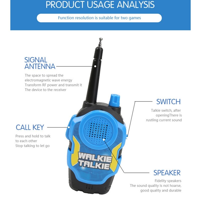 2PCS Mini Walkie Talkie Kids Wireless Call Parent for Boys Girls