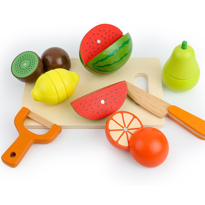 Cucina Giocattolo del capretto di Legno fingere Giocattolo di Taglio Frutta Verdura Cibo in Miniatura Ragazze Giocattoli Da Cucina impostato bambino Precoce Giocattoli Educativi