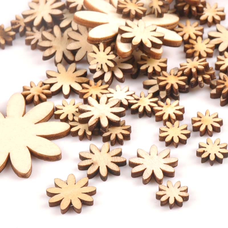 Álbum de manualidades para decoración del hogar, 50 Uds., adornos de madera hechos a mano, 10/15/25/35mm, M0668x