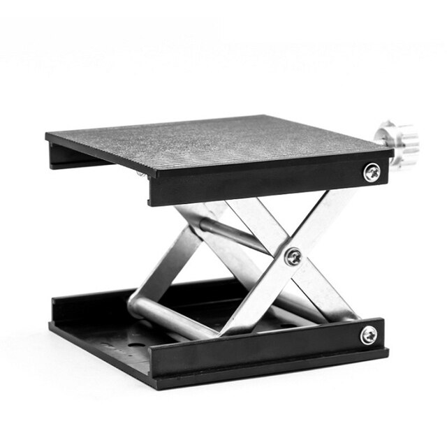 Aluminium Laboratorium Lift Stand Verstelbare Aluminium Lab Schaar Jack Lifting Platform Voor Niveau Lab Apparatuur Floor Measure Tool: Black