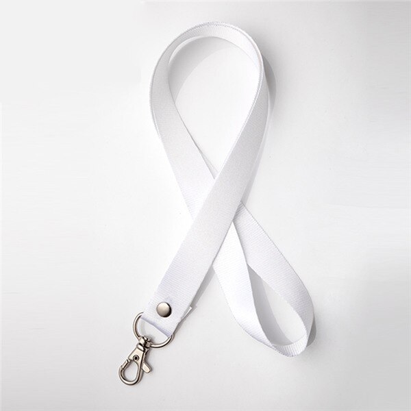 Badge Holder Lanyard 46CM Candy Color Lanyard for Name Tag ID Card Exhibition Card Holder Badge Holder Office and School Supplie: white