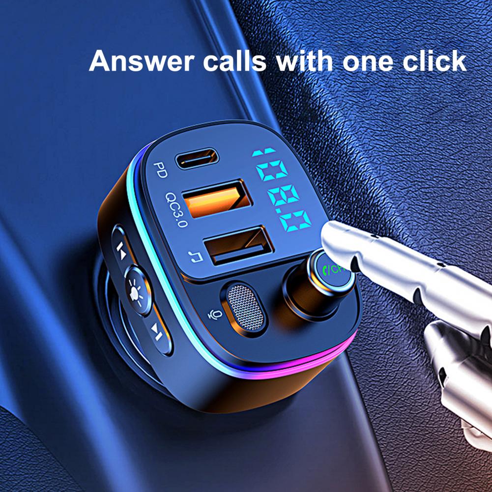 T65 Bluetooth FM Transmitter Car MP3 SD/U Disk Player Handsfree Car Kit Adapter Dual USB QC 3.0 18W Fast Charger