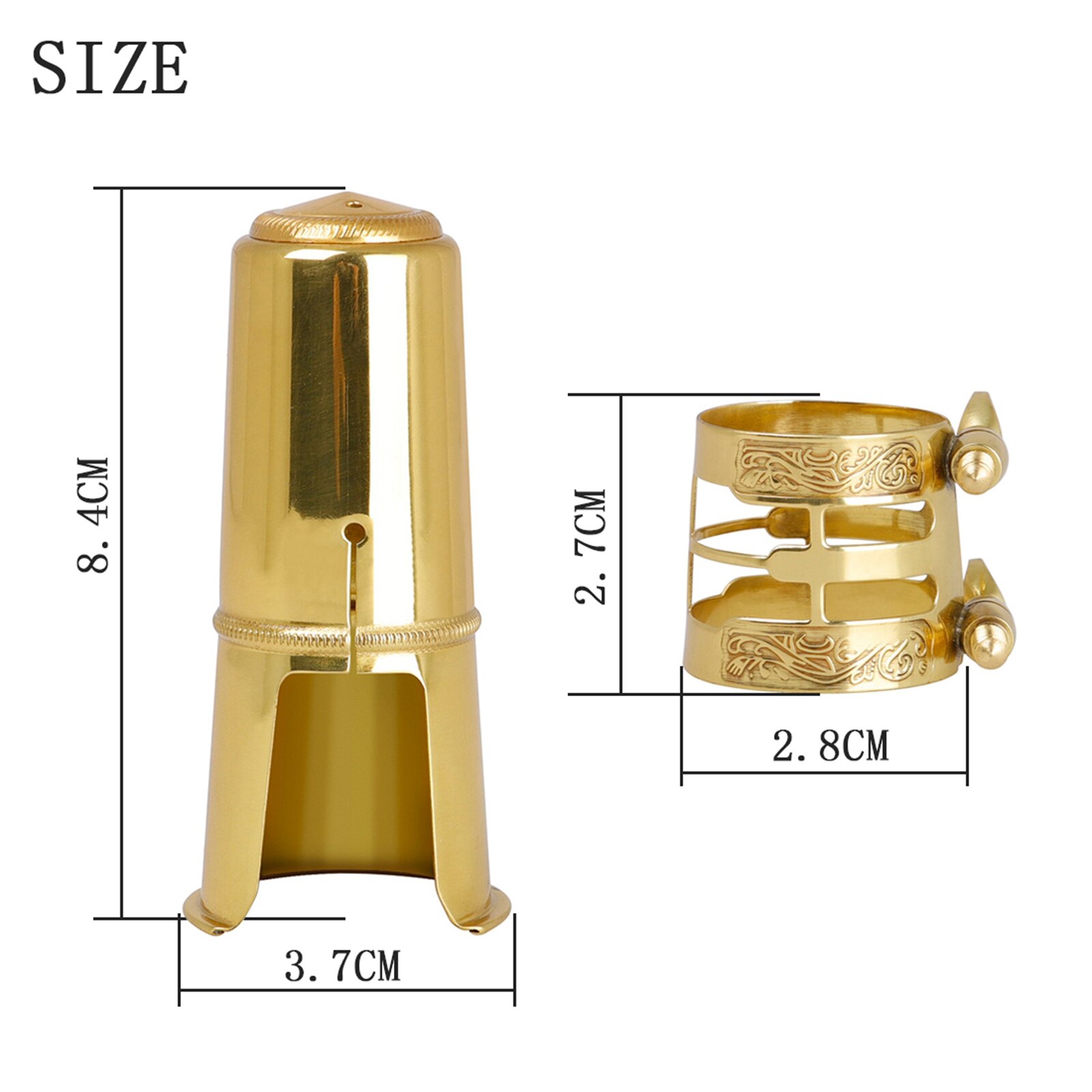 Tenor Saxophone Mouthpiece Cap Ligature Kit - Brass - Tooyful - Replacement Part