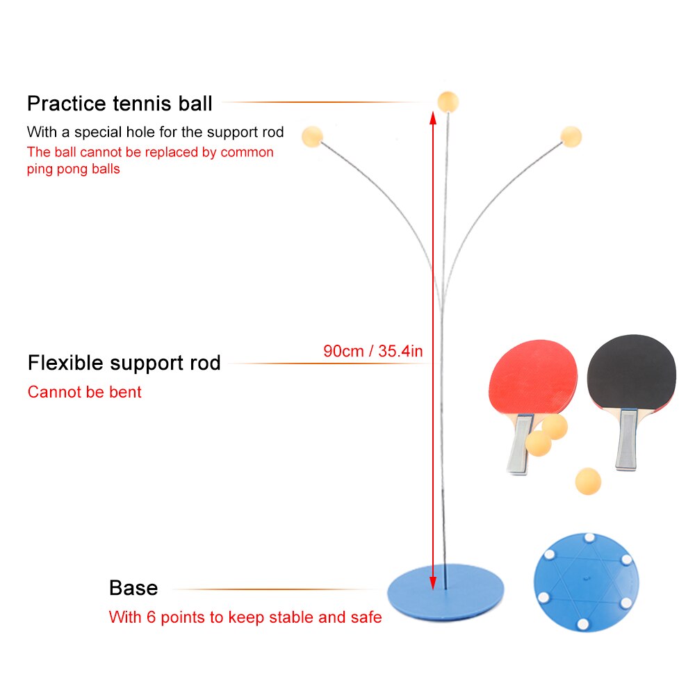 Table Tennis Trainer Racquet Ping Pong Racquets and Balls Base Training Practice Set Table Tennis Training Kit