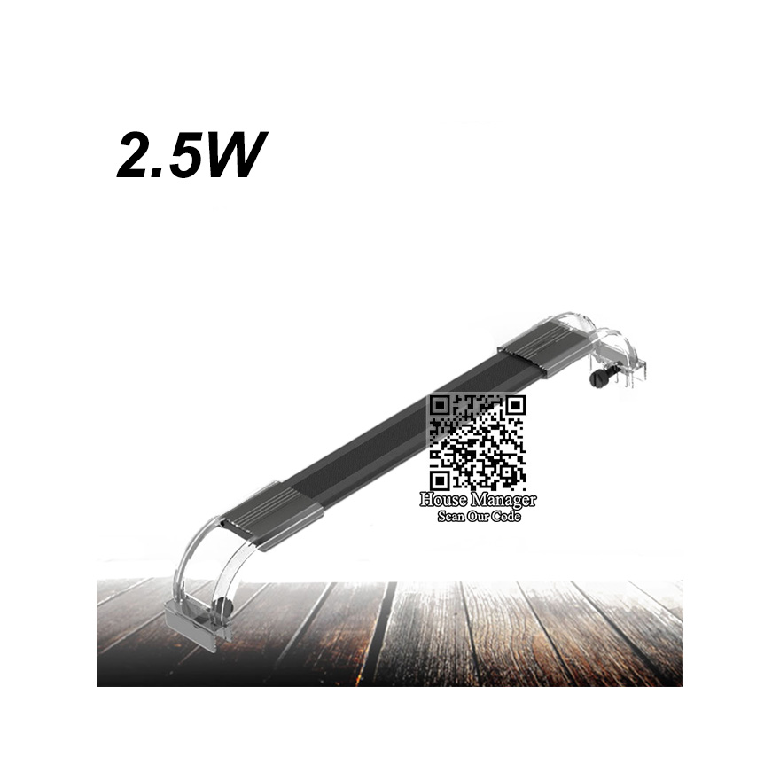 Luz LED negra para acuario, iluminación para pecera, 18 ~ 54cm, fina, a la , con Clip, lámpara para plantas acuáticas de paisaje de aleación de aluminio: 2.5W 180mm
