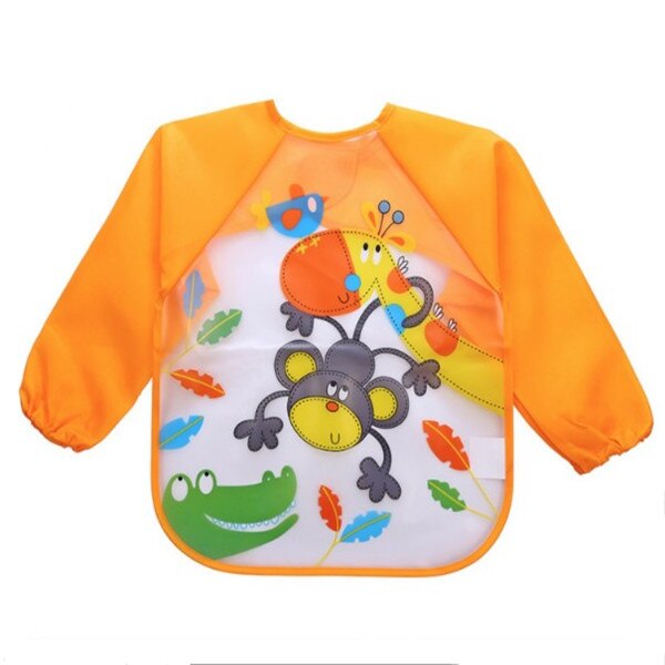 Cartoon Baby Lätzchen Wasserdicht Langarm Schürze Kinder Fütterung Kittel Lätzchen Spuck Kleidung Weiche Essen Kleinkind Baberos Bavoir Kleidung: Yellow Monkey