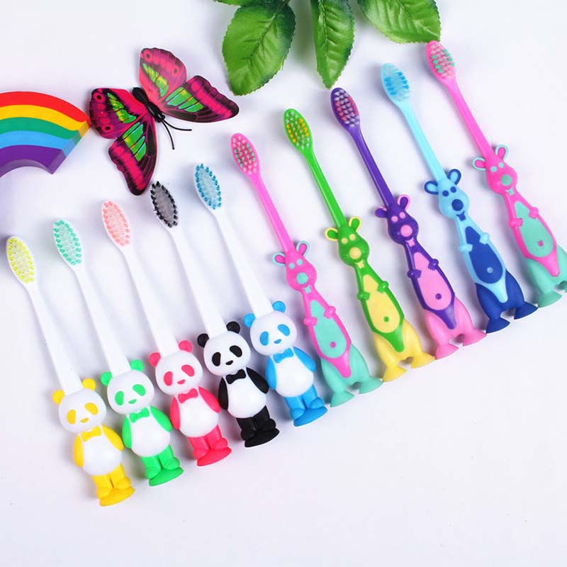 2Pcs/Lot Kids Baby Toothbrush Teether Training Children's Tooth Brush Soft Bristle Mouth Clean Teeth Cleaning Panda Toothbrush