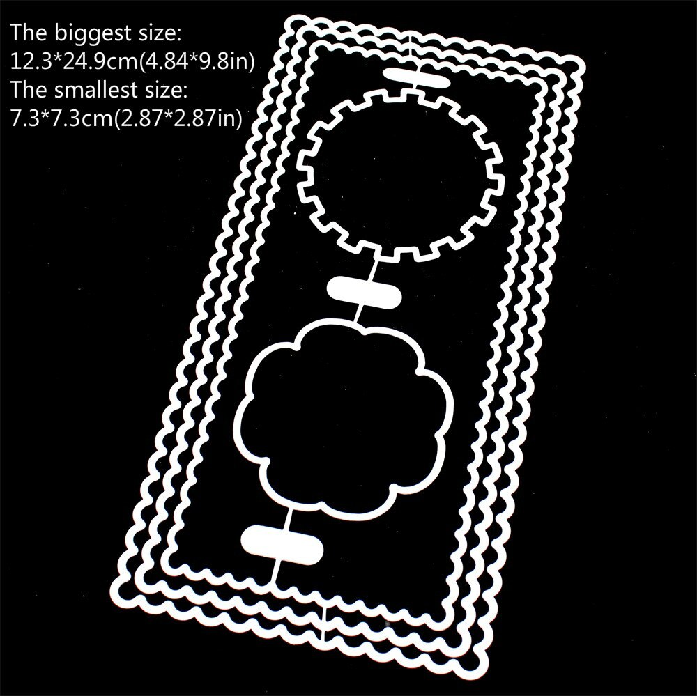 Kscraft sisäkkäiset kapeat kapeat kehykset metallinleikkaustyökalut stensiilit itse tekemiseen scrapbooking koriste kohokuviointi tee itse paperikortit: Kuvio 1