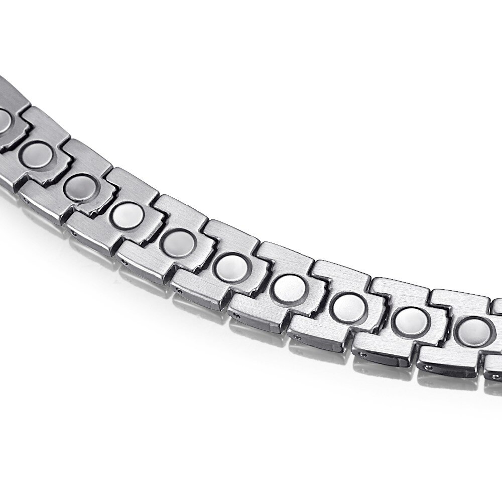 Lila Edelstein Armbinde Magnetische Gesundheit Bio Energie Charme Armbänder Edelstahl Armreifen Modeschmuck für Frauen Dame