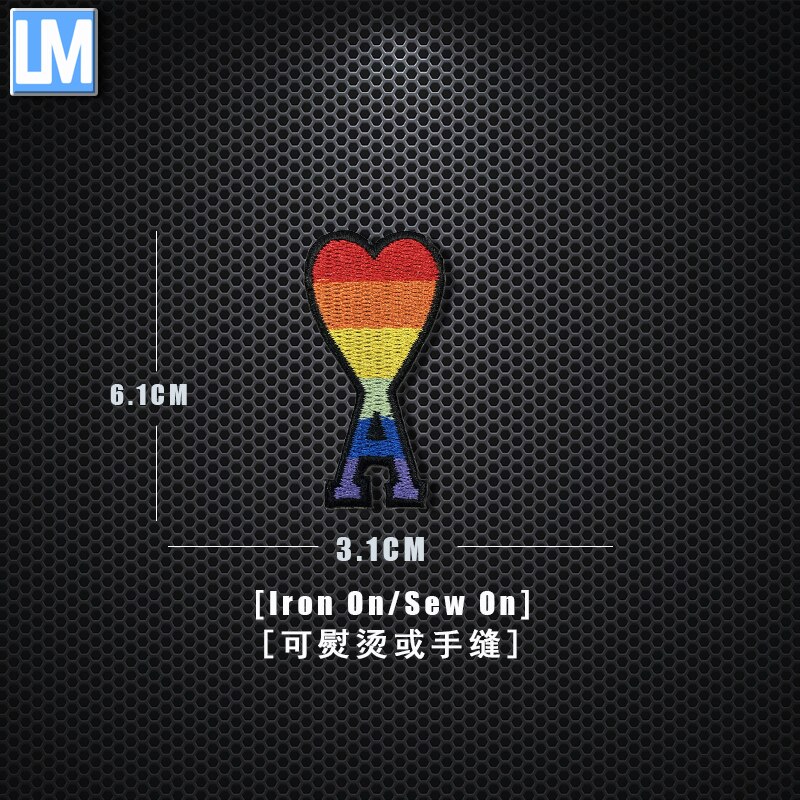 Herz EINE Stickerei kleidung zubehör Patch tuch aufkleber kleine Etikett pfirsich herz stickerei abzeichen abzeichen pfirsich: 003