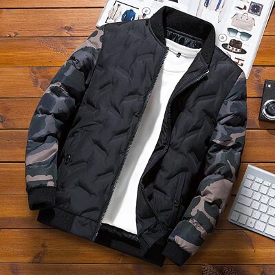 Dimusi vinter män bomberjacka ledig bomull tjocka varma parkasrockar manliga termiska ytterkläder vindjacka kläder 4xl: Svart / 4xl