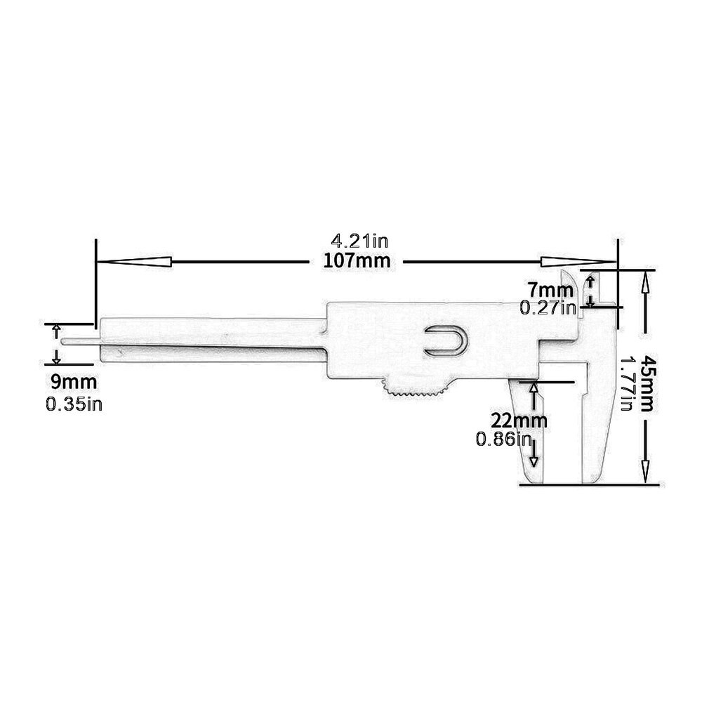 DIY 80mm Mini Plastic Sliding Double Scale Vernier Caliper Depth Diameter Measure Tool Measuring Ruler Micrometer