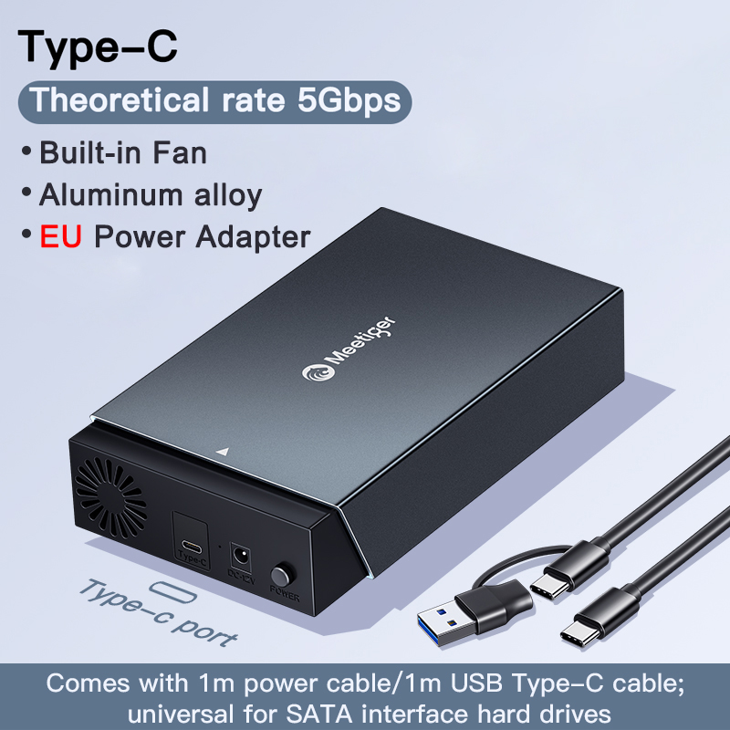 Meetiger 2.5 3.5 Inch HDD Case USB 3.0 Naar SATA Externe Harde Schijf Reader Harde Schijf Behuizing Hoge Snelheid Adapter voor PC Laptop: Black