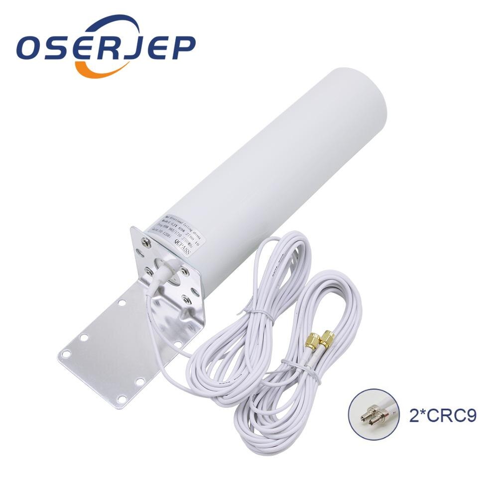 2.4 ghz 4g antenne med to  ts9 hanhoveder og 2/3/5m kabel til huawei  b315 b310 b525 b618 e8372 e5577 e3372 router: Crc 9 / 3m
