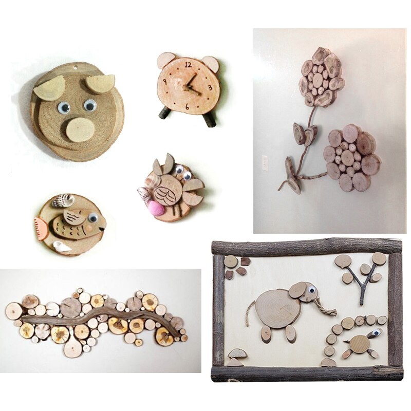 50 + stücke Baby DIY Spielzeug Natur Holz Kunst Handwerk Handarbeit Schaffen Pädagogisches Originalität holz scheibe spielzeug für Kinder jigsaw puzzle