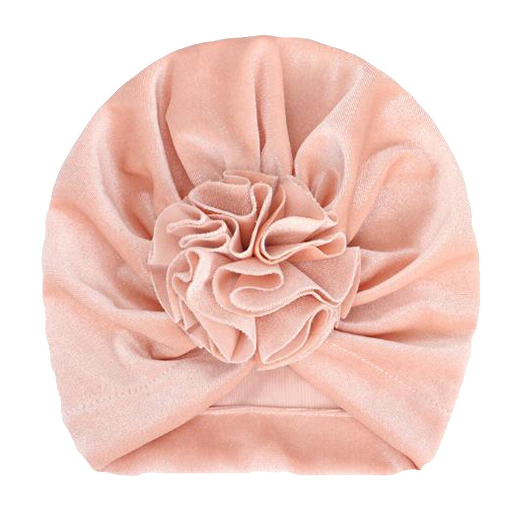 Baby Bloem Fluwelen India Hoed Moslim Ruche Kanker Chemo Hoed Beanie Meisjes Jongens Moslim Sjaal Cap Haaraccessoires: Khaki