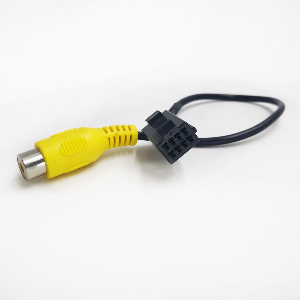Biurlink-Cable RCA de navegación DVD para coche, adaptador de entrada de vídeo de marcha atrás para cámara de visión trasera, enchufe de 8 pines para Caska D106 D116 HBS, 2 estilos