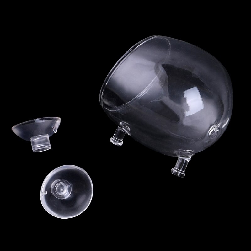 Aquarium Landscape CO2 Glass Bubble Water Red Worms Grass Food Cup Fish Feeder