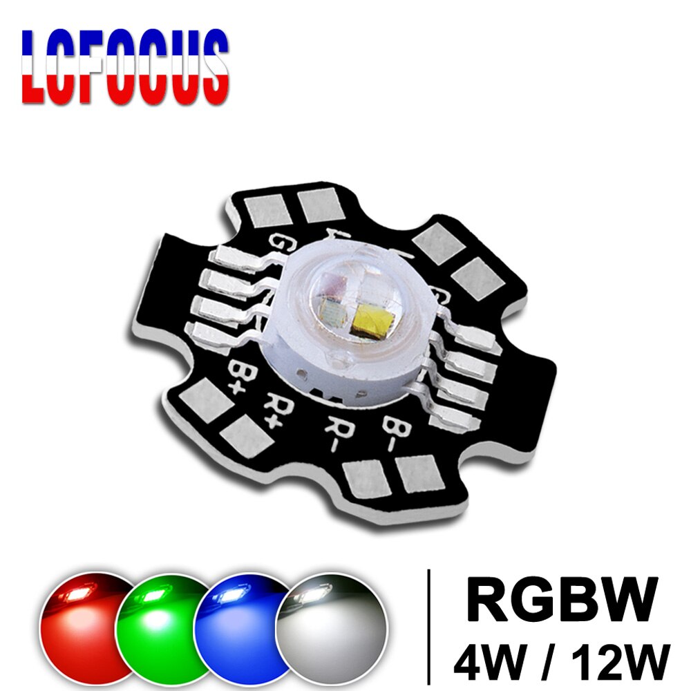 4W 12W Rgbw Led Chip Cob Smd Met Pcb 1W 3W 8 Pin Rood Groen Blauw wit Full Color Diy Led Podium Dj Dmx Licht Lamp Bar