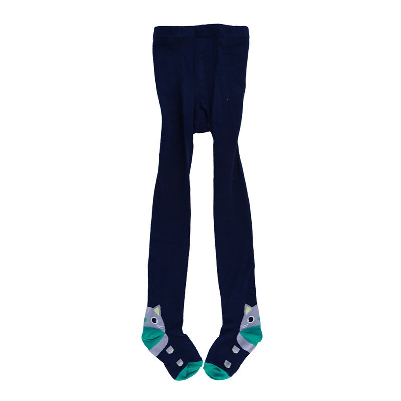 Medias de dibujos animados para niñas, pantimedias para bebés de 1 a 10 T, medias de algodón tejidas a la: Navy blue