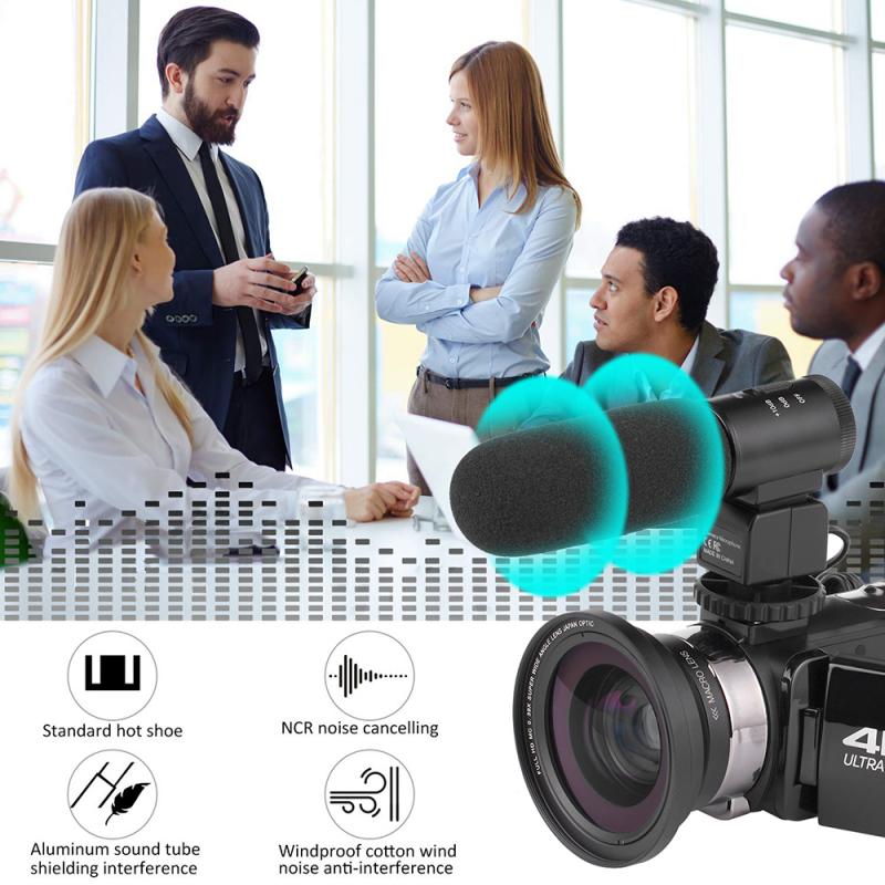 4K Video Camera Ultra HD 30MP WiFi DV Camcorder Digital Video Camera 270 Degree Rotation Touch Screen 16X Digital Zoom Camera