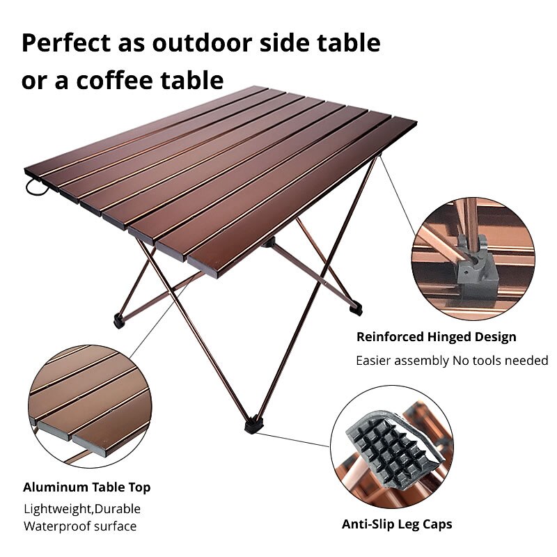 Outdoor Folding Aluminum Alloy Dining Table Camping Barbecue Table Casual Aluminum Plate Dining Table Large