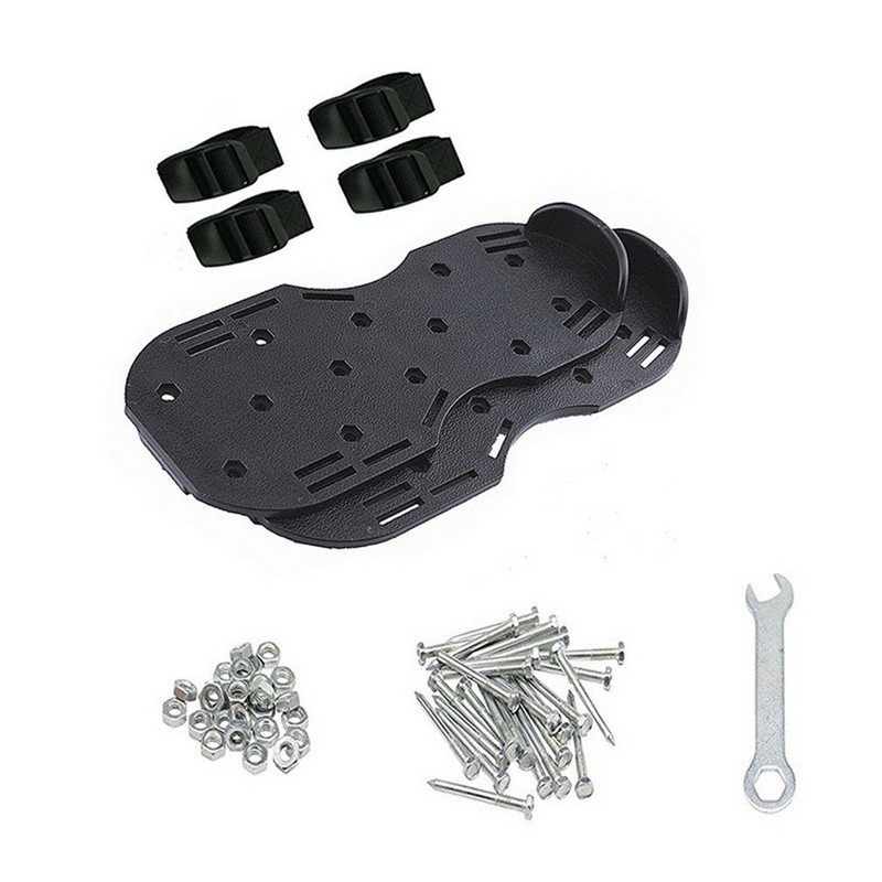 Gazon Beluchter Schoenen Gras Spiked Tuinieren Wandelen Revitaliserende Cultivator Gazon Beluchter Sandalen Schoenen Tuin Nagel Schoenen Tool: Black