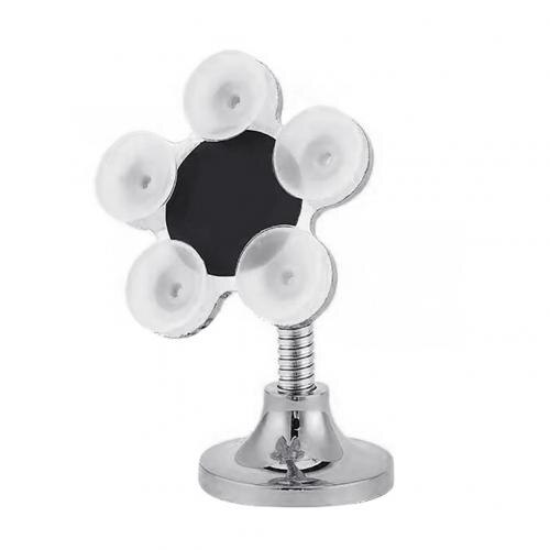 360 Degree Rotating Flower Shape Car Home Suction Mobile Phone Holder Bracket: 1 Silver