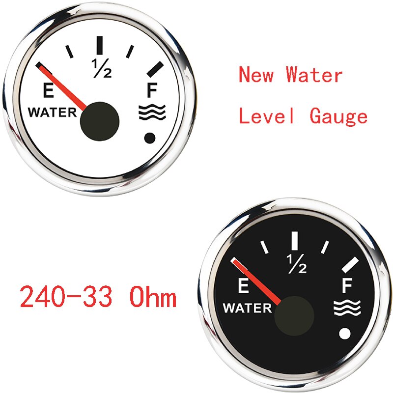Water Tank Level Gauge 0-190 Ohm 240-33 Ohm Water Level Indicator Gauge with Alarm Meter Fit for Marine Truck Boat Car