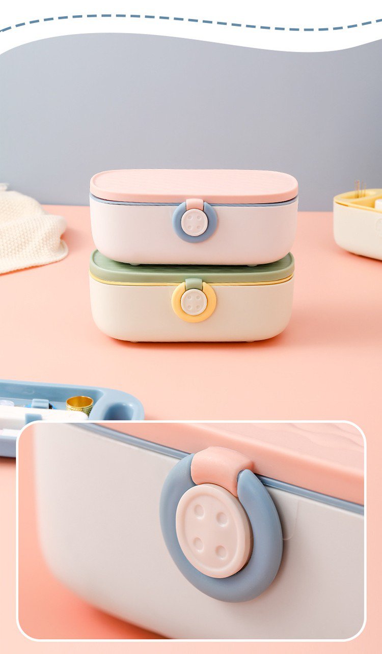 Button portable sewing box Large Sewing Box Set Household Portable Tool Sewing Thread Multi-function Sewing Kit