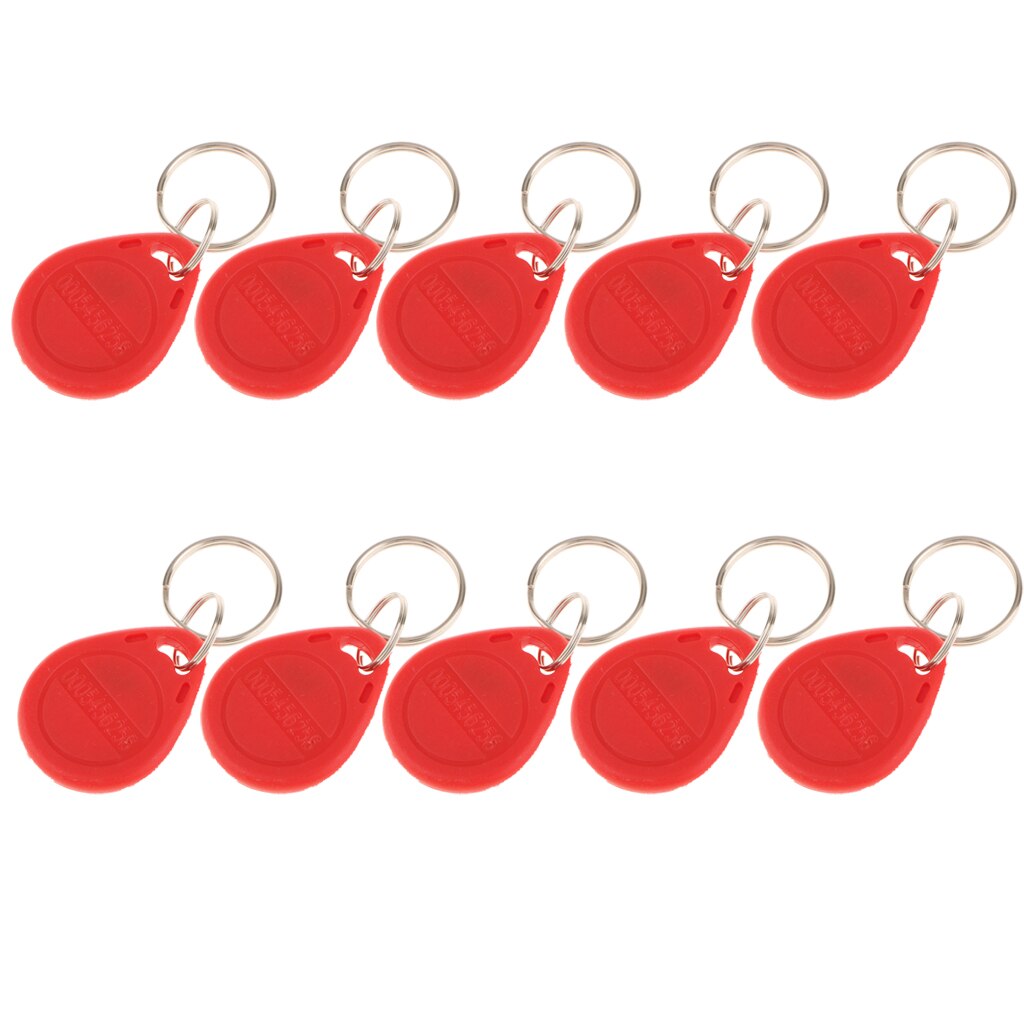 10 Pieces 125KHZ RFID Proximity ID Card Token Tags Key Fobs Key Chain Access System Access Control: Red