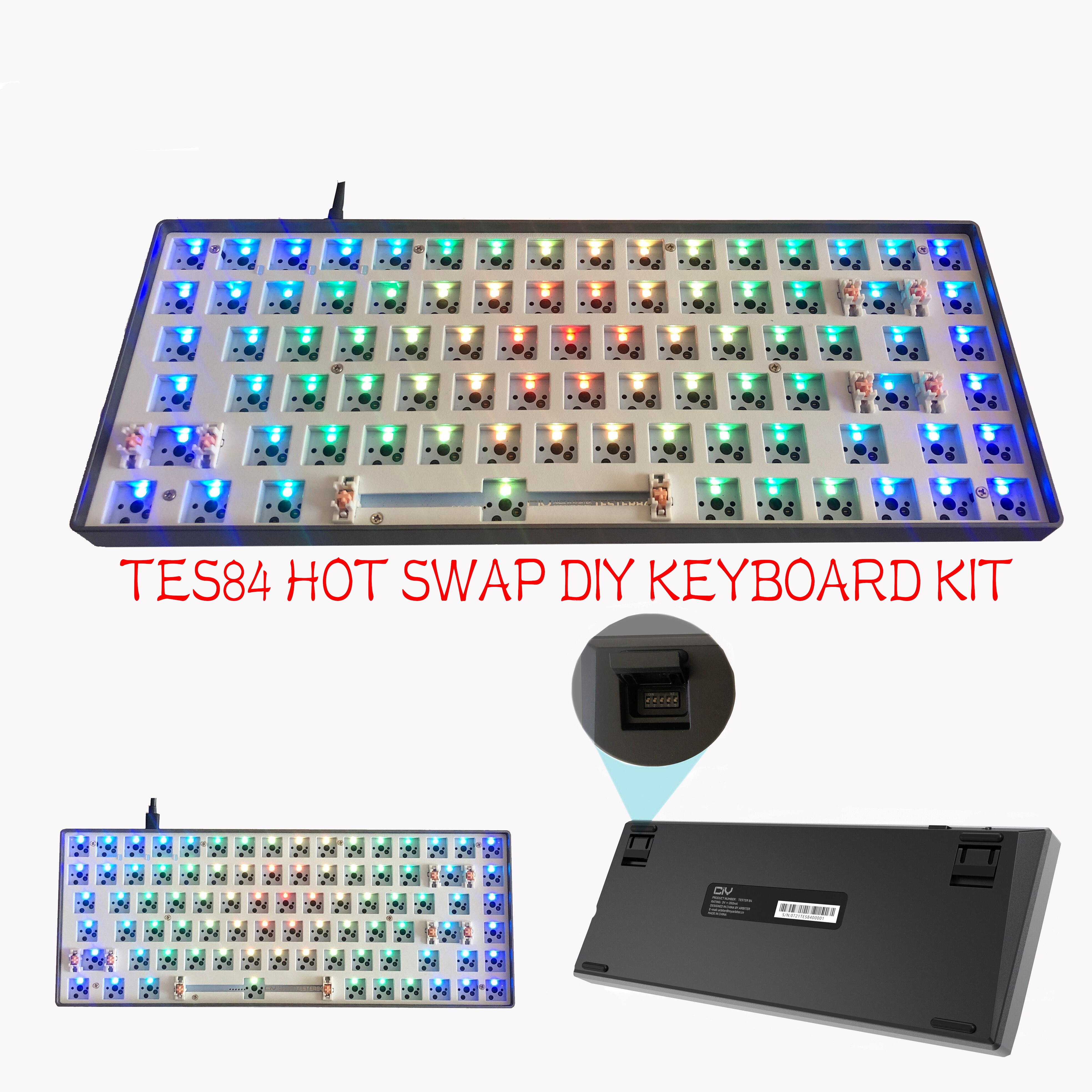 Swap Mechanical Keyboard RGB wired detachable cable Compatiable With 3/5 Pins For Cherry Gateron Kailh Keyboard