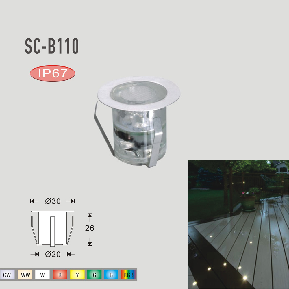 Ledet utendørs belysning rustfritt stål uteplass ledet trapp lampe  dc12v 0.6w ip67 smd 2835 hagedekorasjon underjordiske lamper